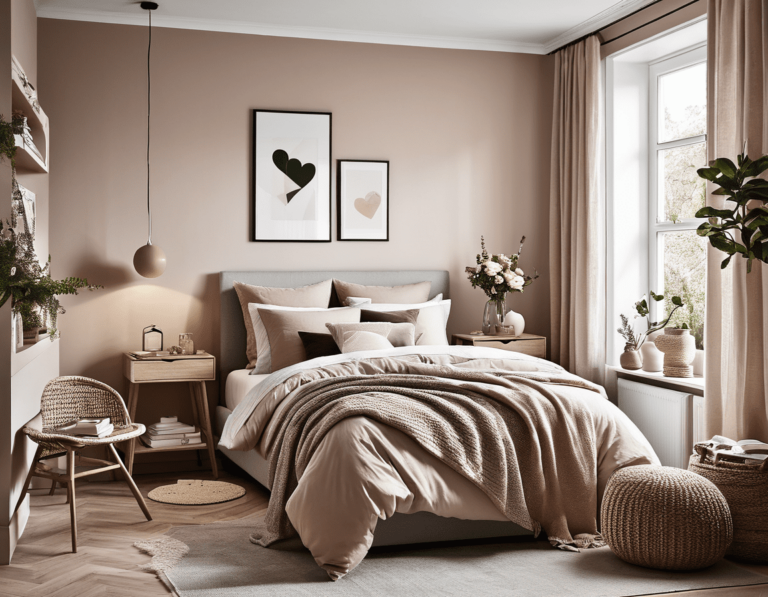 kleiches Schlafzimmer in rose