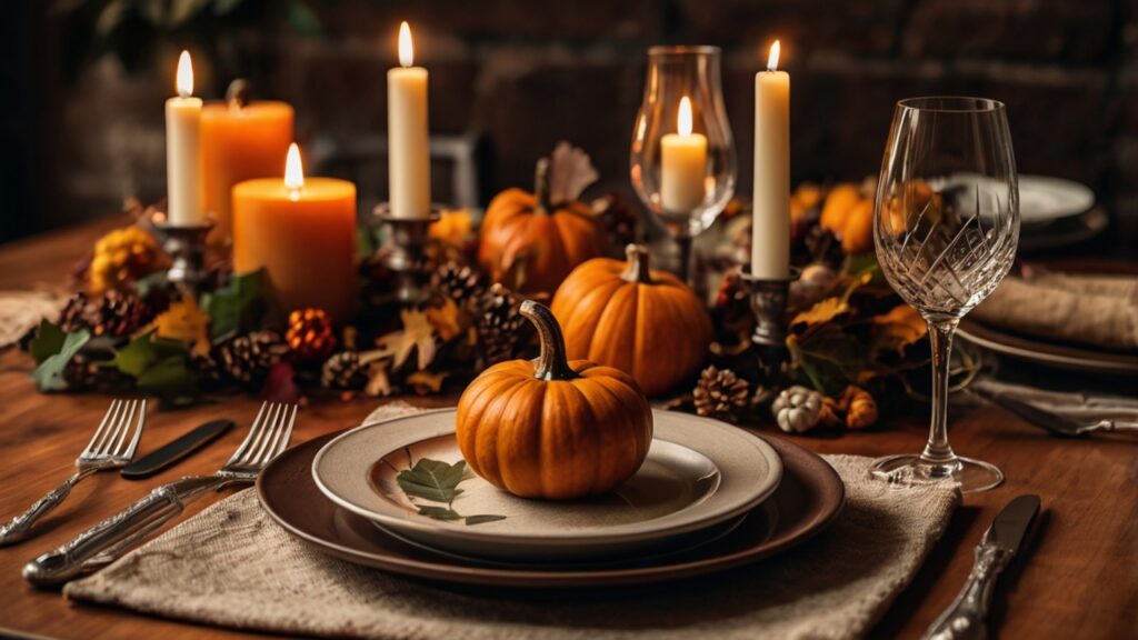herbstlich gedeckter Esstisch